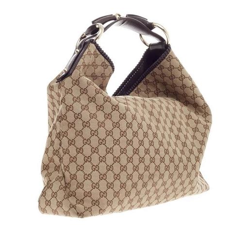 gucci horsebit hobo gg canvas large|gucci horsebit large hobo bag.